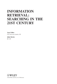 Imagen de portada: Information Retrieval: Searching in the 21st Century 1st edition 9780470027622