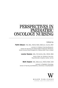 Cover image: Perspectives in Paediatric Oncology Nursing 1st edition 9781861562937