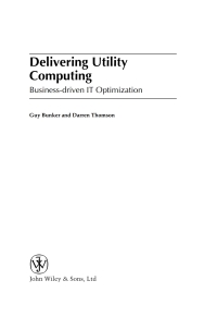 Cover image: Delivering Utility Computing: Business-driven IT Optimization 1st edition 9780470015766