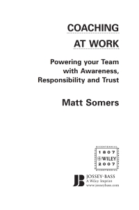 صورة الغلاف: Coaching at Work: Powering your Team with Awareness, Responsibility and Trust 1st edition 9780470017111