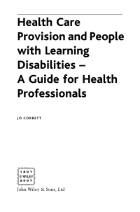 Cover image: Health Care Provision and People with Learning Disabilities 1st edition 9780470019863