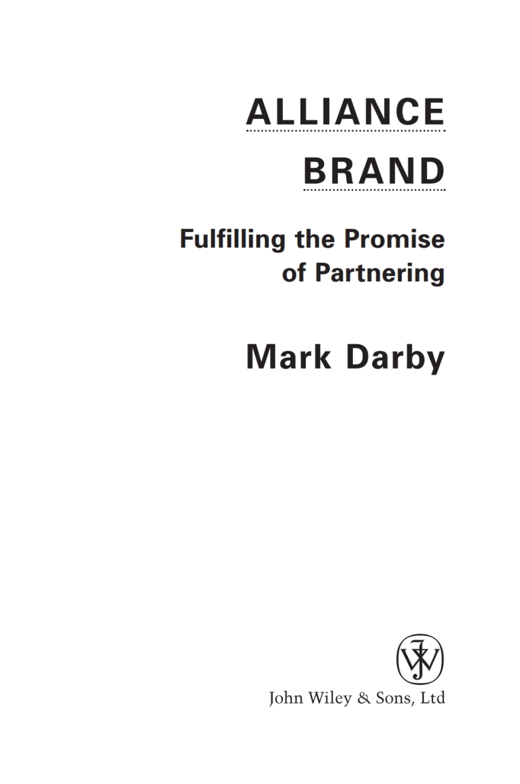 Alliance Brand  1st Edition eBook