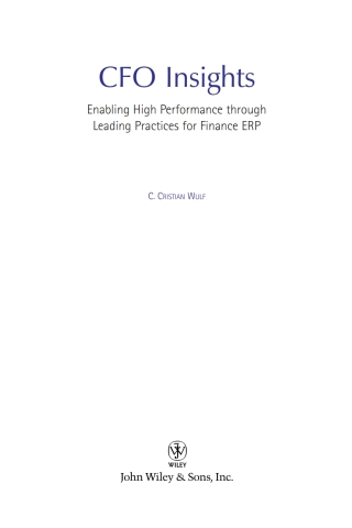 Cover image: CFO Insights 1st edition 9780471770831