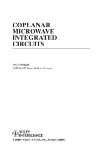 Cover image: Coplanar Microwave Integrated Circuits 1st edition 9780471121015