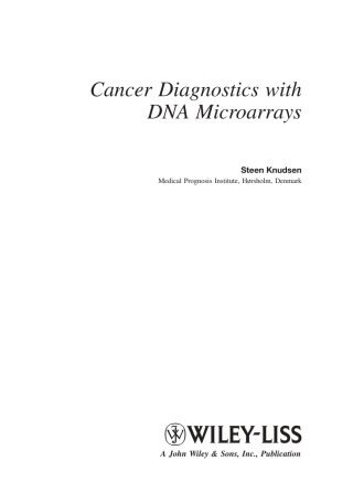 Titelbild: Cancer Diagnostics with DNA Microarrays 1st edition 9780471784074