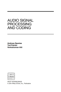 صورة الغلاف: Audio Signal Processing and Coding 1st edition 9780471791478