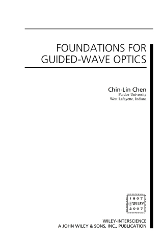 صورة الغلاف: Foundations for Guided-Wave Optics 1st edition 9780471756873