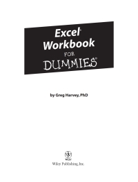 Cover image: Excel Workbook For Dummies 1st edition 9780471798453