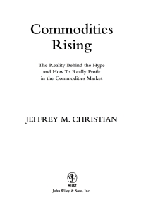 صورة الغلاف: Commodities Rising 1st edition 9780471772255