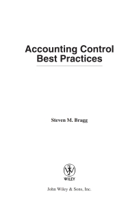 Imagen de portada: Accounting Control Best Practices 1st edition 9780471356394