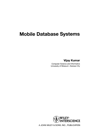 Omslagafbeelding: Mobile Database Systems 1st edition 9780471467922