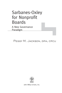 Cover image: Sarbanes-Oxley for Nonprofit Boards 1st edition 9780471790372