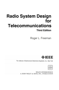 Cover image: Radio System Design for Telecommunications 3rd edition 9780471757139