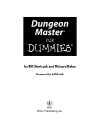 Cover image: Dungeon Master For Dummies 1st edition 9780471783305