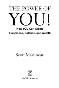 Cover image: The Power of You! 1st edition 9780471793625
