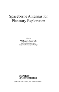 Cover image: Spaceborne Antennas for Planetary Exploration 1st edition 9780470051504