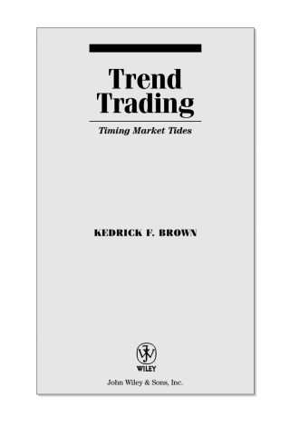 Cover image: Trend Trading 1st edition 9780471980216