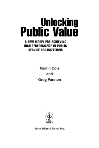Cover image: Unlocking Public Value 1st edition 9781119086741