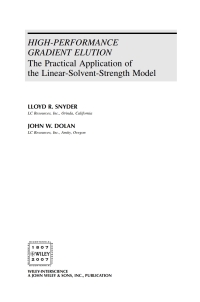 Imagen de portada: High-Performance Gradient Elution: The Practical Application of the Linear-Solvent-Strength Model 1st edition 9780471706465