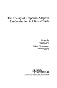 صورة الغلاف: The Theory of Response-Adaptive Randomization in Clinical Trials 1st edition 9780471653967