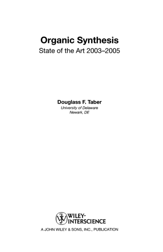 صورة الغلاف: Organic Synthesis 1st edition 9780470053317