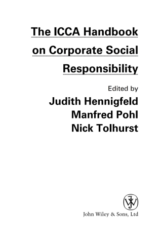 Cover image: The ICCA Handbook on Corporate Social Responsibility 1st edition 9780470057100