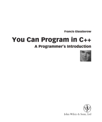 Cover image: You Can Program in C++ 1st edition 9780470014684