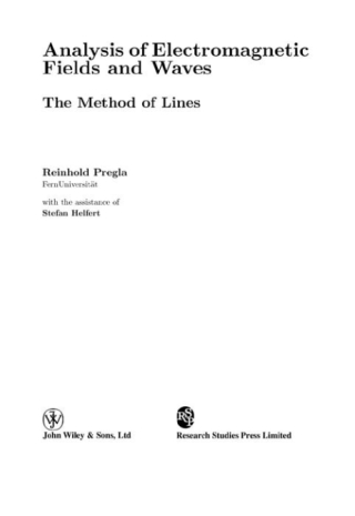 Cover image: Analysis of Electromagnetic Fields and Waves 1st edition 9780470033609