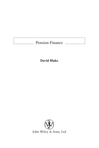 Imagen de portada: Pension Finance 1st edition 9780470058435