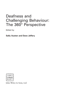 Imagen de portada: Deafness and Challenging Behaviour: The 360? Perspective 1st edition 9780470057766