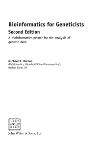 Cover image: Bioinformatics for Geneticists 2nd edition 9780470026205