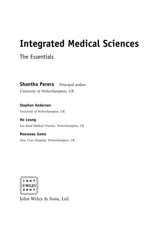 Immagine di copertina: Integrated Medical Sciences 1st edition 9780470016596