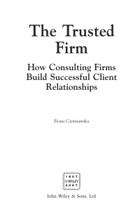 Cover image: The Trusted Firm 1st edition 9780470027172