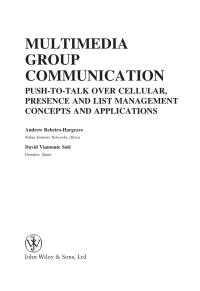 Cover image: Multimedia Group Communication 1st edition 9780470058534