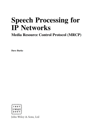 Imagen de portada: Speech Processing for IP Networks 1st edition 9780470028346