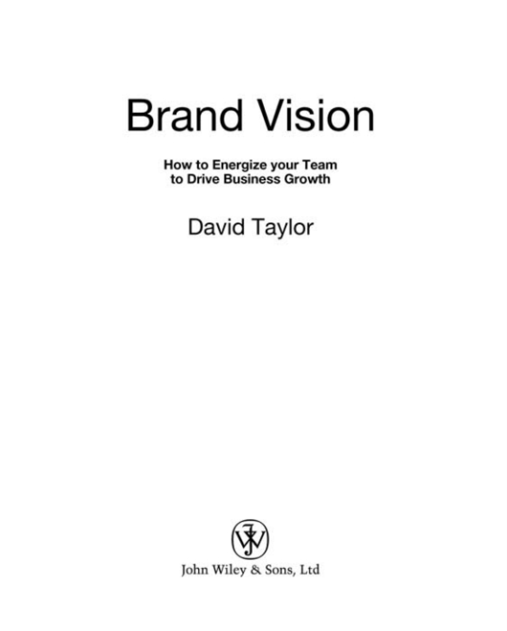 Brand Vision  1st Edition eBook