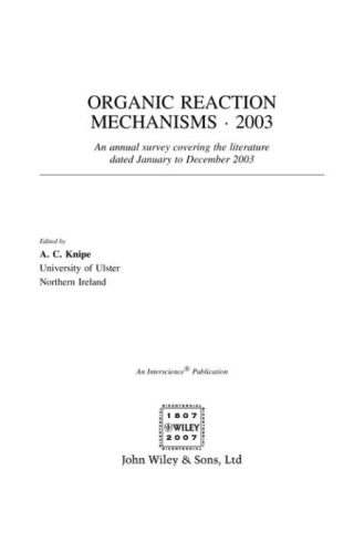 Imagen de portada: Organic Reaction Mechanisms 2003 1st edition 9780470014905