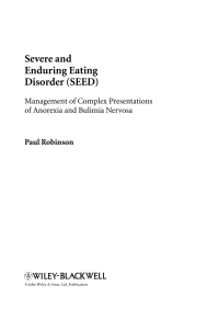 Imagen de portada: Severe and Enduring Eating Disorder (SEED) 1st edition 9780470062067