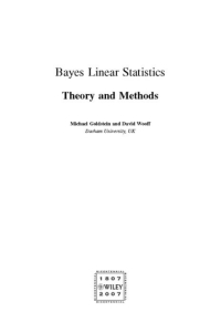 صورة الغلاف: Bayes Linear Statistics: Theory and Methods 1st edition 9780470015629