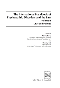 Cover image: The International Handbook on Psychopathic Disorders and the Law, Volume II 1st edition 9780470066409