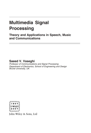 Cover image: Multimedia Signal Processing 1st edition 9780470062012