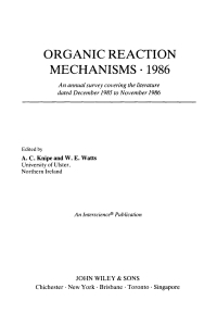 Imagen de portada: Organic Reaction Mechanisms 1986 1st edition 9780471917298