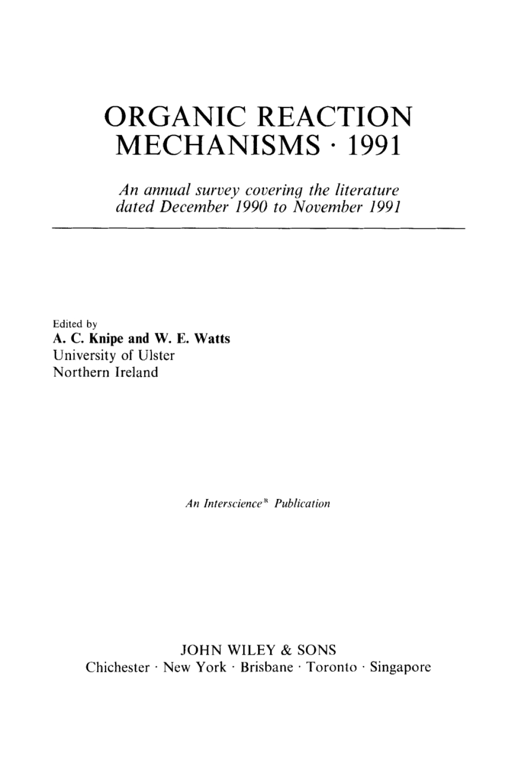 ISBN 9780471937944 product image for Organic Reaction Mechanisms 1991 - 1st Edition (eBook) | upcitemdb.com