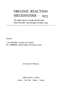 Cover image: Organic Reaction Mechanisms 1973 Reprint A 1st edition 9780471126904