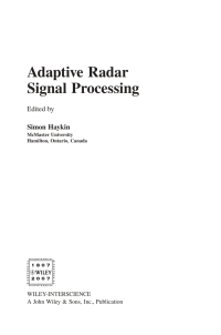 Cover image: Adaptive Radar Signal Processing 1st edition 9780471735823