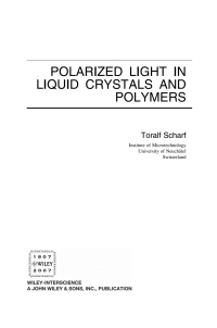 Imagen de portada: Polarized Light in Liquid Crystals and Polymers 1st edition 9780471740643