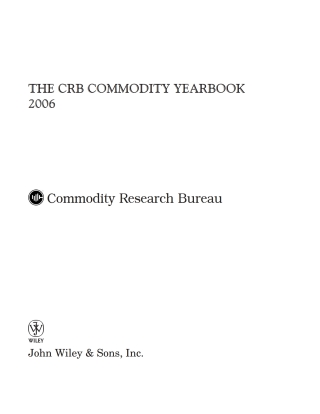 Cover image: The CRB Commodity Yearbook 2006 with CD-ROM 1st edition 9780471771821