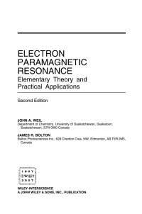 Imagen de portada: Electron Paramagnetic Resonance: Elementary Theory and Practical Applications 2nd edition 9780471754961