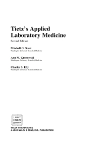 Cover image: Tietz's Applied Laboratory Medicine, 2nd Edition 2nd edition 9780471714576