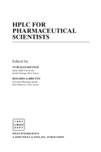 Imagen de portada: HPLC for Pharmaceutical Scientists 1st edition 9780471681625